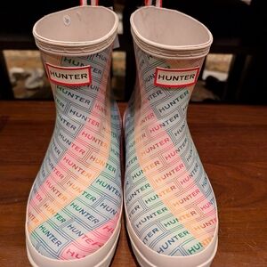 Hunter Multicolor Rain Boots, Size 8